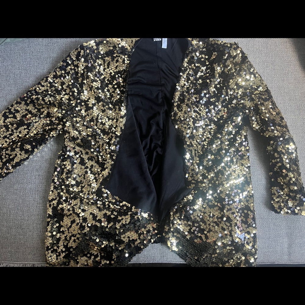 Black & gold sequin blazer